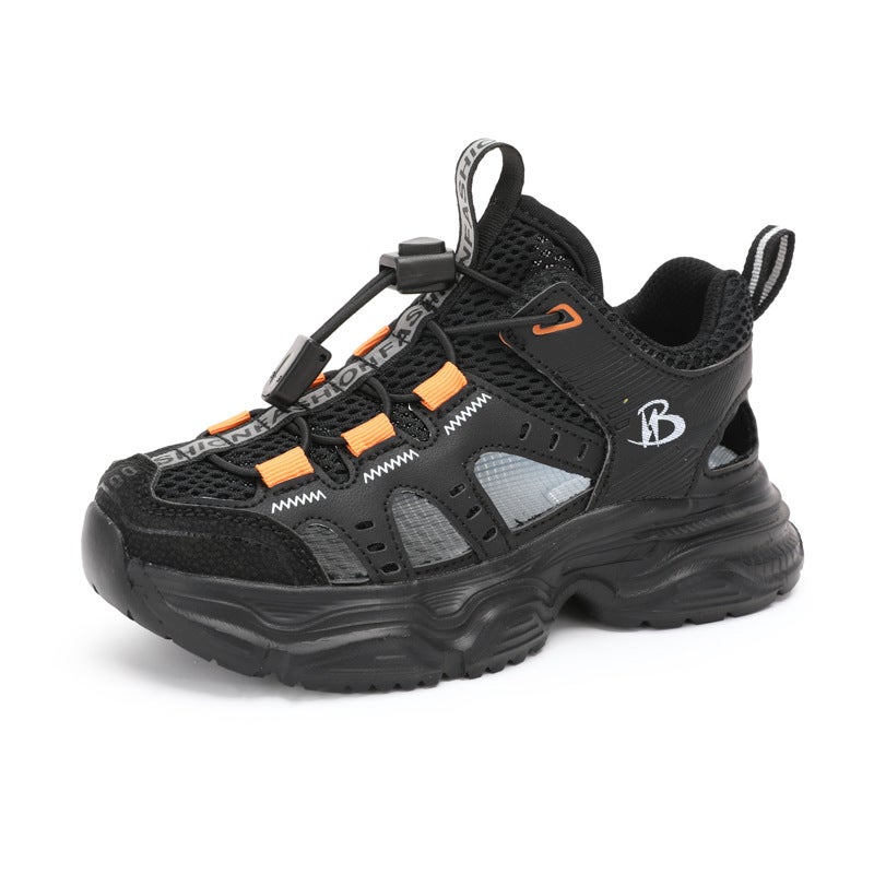 Children'S Sandals 2025 Style Hollow Breathable Mesh Shoes Fashionable And Easiest For Match Boys And Girls Baotou Beach Shoes - Image 1