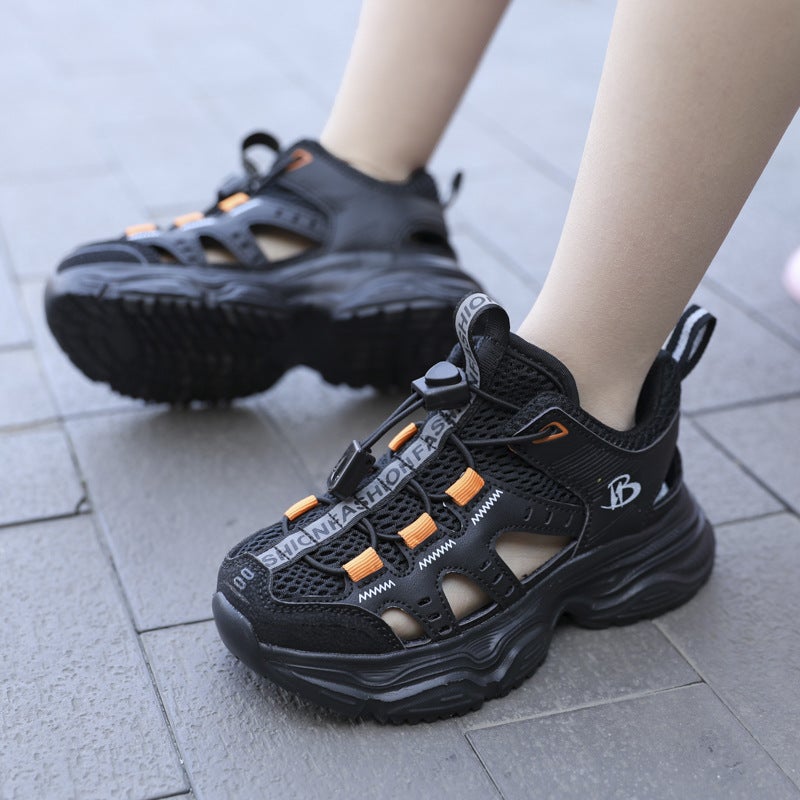 Children'S Sandals 2025 Style Hollow Breathable Mesh Shoes Fashionable And Easiest For Match Boys And Girls Baotou Beach Shoes - Image 4