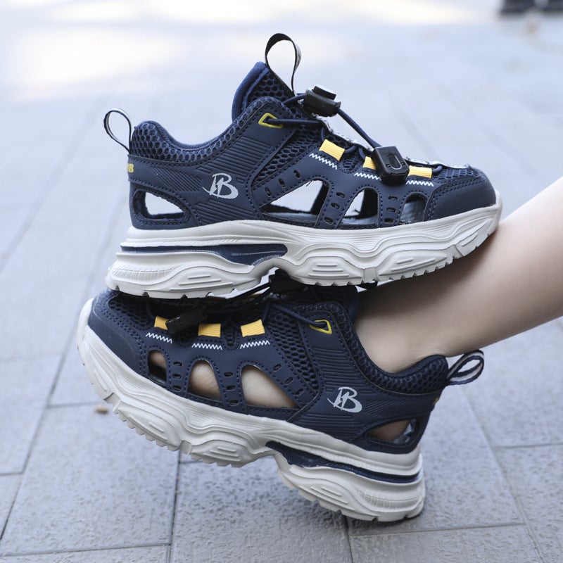 Children'S Sandals 2025 Style Hollow Breathable Mesh Shoes Fashionable And Easiest For Match Boys And Girls Baotou Beach Shoes - Image 3