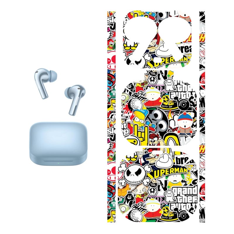 90STETHIX - Compatible for OnePlus Buds 3 - Audio Buds Skin Warp (Coverage - Only for Charging Case) (Print-1) (75) - Image 1