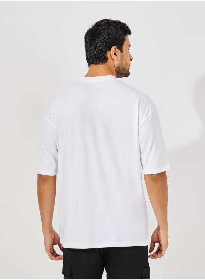 ستايلي Graphic Print Oversized Cotton Rich T-Shirt