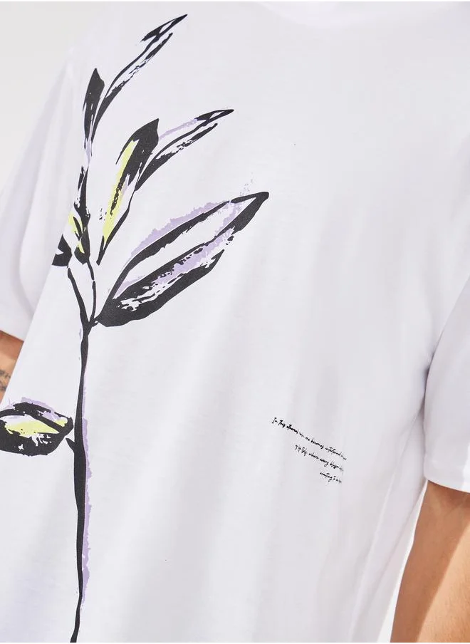 ستايلي Graphic Print Oversized Cotton Rich T-Shirt