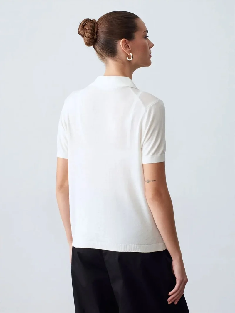 ديلفين Dilvin Women's Polo Collar Button Blouse