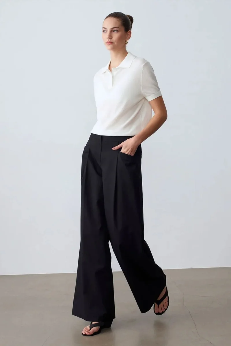 Dilvin White DILVIN Women's Polo Collar Button Blouse for Women | Best Price UAE