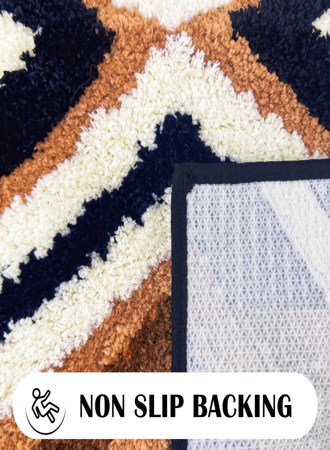 Tyrot Black Boho Long Bathroom Rugs Runner Non Slip Washable Western Aztec Bath Mats Rugs for Bathroom Hallway Plush Soft Absorbent Farmhouse Carpet for Shower, Kitchen, 24x60 inch, Brown - Image 5