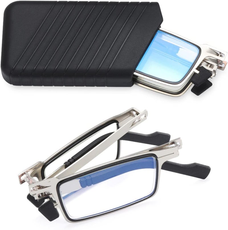 NAIDEV Ultra Light Titanium Material Screwless Foldable Reading Glasses, Titanium Reading Glasses, Anti Blue Ray Not Easy To Get Tired (+2) - Image 1