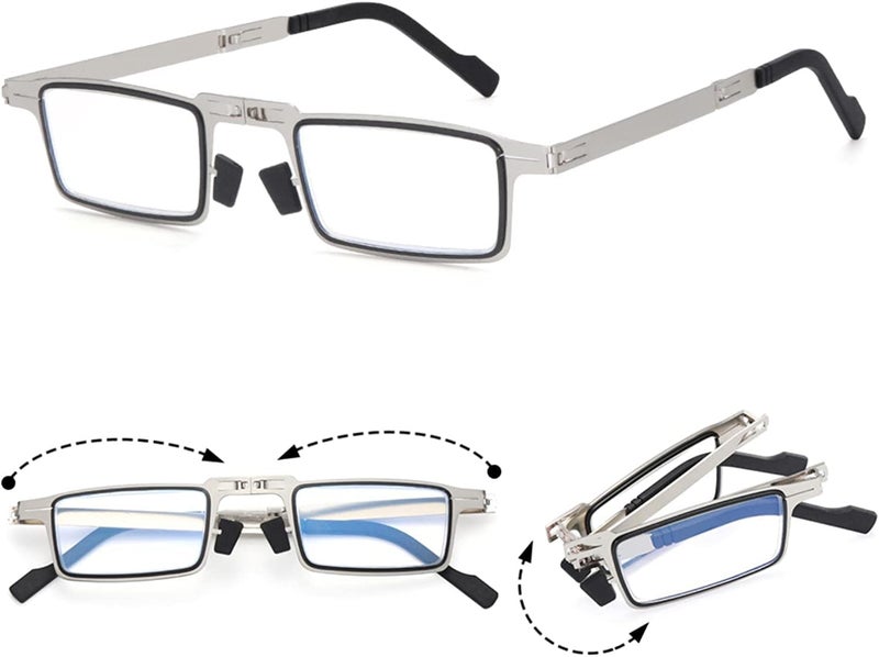 NAIDEV Ultra Light Titanium Material Screwless Foldable Reading Glasses, Titanium Reading Glasses, Anti Blue Ray Not Easy To Get Tired (+2) - Image 3