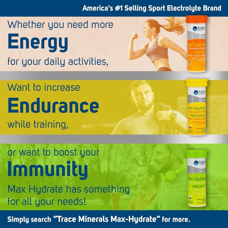 Trace Minerals MaxHydrate Immunity  Electrolyte Drink Supplement for Immune Health  Hydration Support  Vitality Supplement to Aid Muscle Cramp Relief  Lemon Lime 8 Containers 80 Servings - Image 5