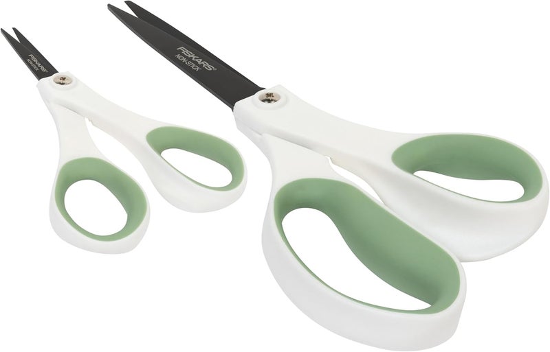 Fiskars Everyday Fashion Scissors NonStick Stainless Steal Blades Forest Fern 2Pack 8 Inches and 5 Inches - Image 3