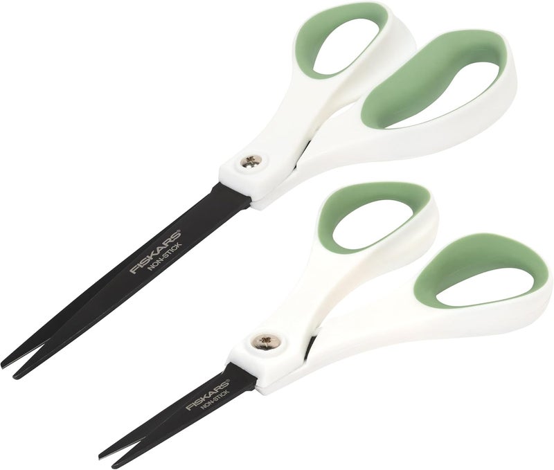 Fiskars Everyday Fashion Scissors NonStick Stainless Steal Blades Forest Fern 2Pack 8 Inches and 5 Inches - Image 4