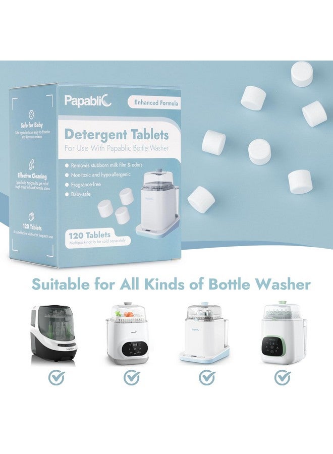 Papablic Papablic 120Pcs Official Detergent Soap Tablets for Baby Brezza, GROWNSY, Momcozy Bottle Washer Pro, Effective Cleaning with Safe Highly Concentrated Formula - Image 3