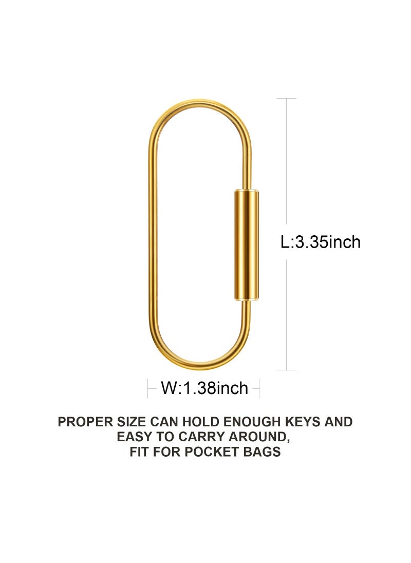 Generic - Durable Brass Key Ring with Gold Screw Lock Clip - Simple Keychain Holder for Car Keys and Accessories - Sturdy Brass Keychain with Key Ring for Everyday Use - Image 1