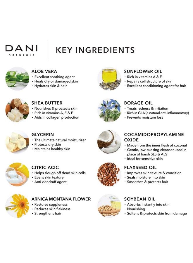 DANI Natural Moisturizing Shampoo Naturals Organic Aloe Vera & Coconut Cleansers Sulfate Phthalate & Paraben Free For Men & Women 12 Ounces (Coconut Hibiscus) - Image 5