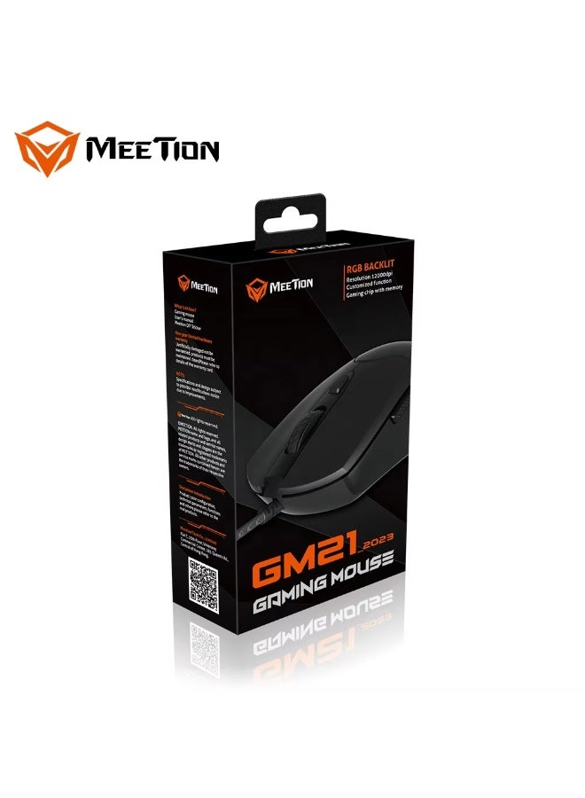 Meetion GM21 Wired Gaming Mouse – 3200 DPI, 6 Buttons, RGB Lighting, Ergonomic Design  - Image 4