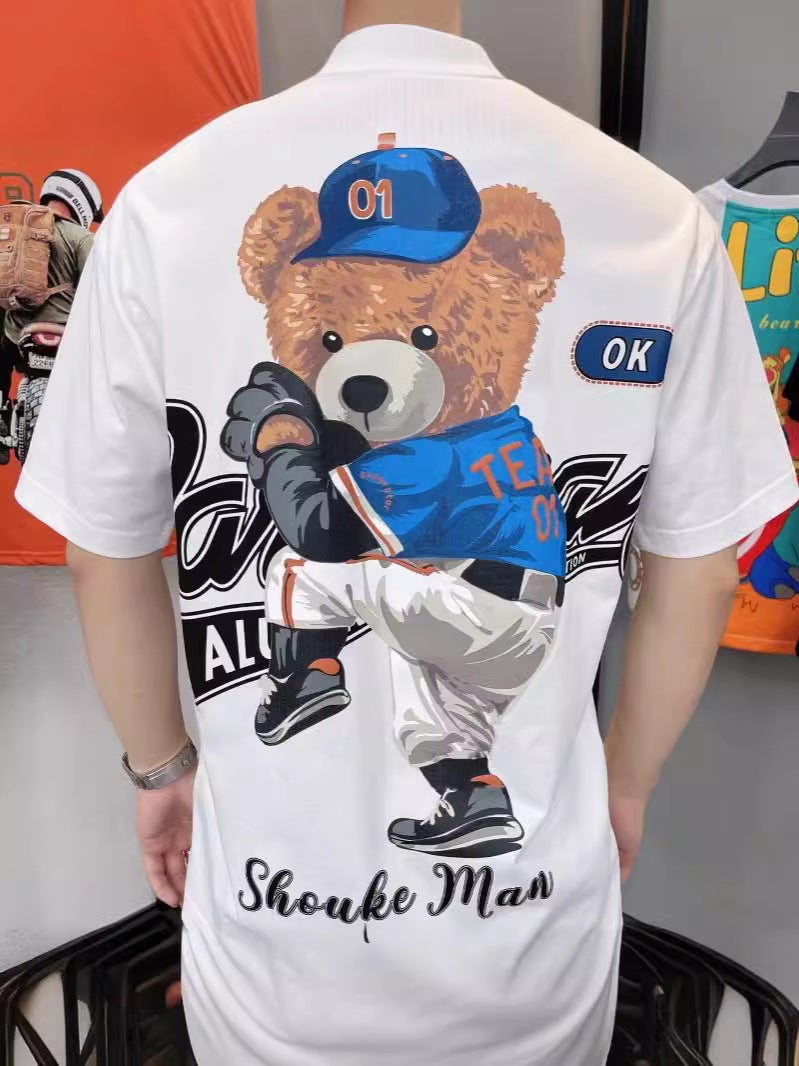 2024 Chinese Style Summer Pure Cotton Short-Sleeved T-Shirt Men'S Instagram Popular Brand Half-Sleeved Printed Men'S T-Shirt Base Shirt Top - Image 4
