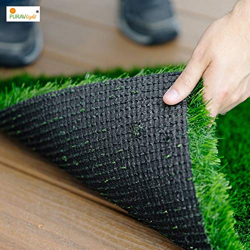 Purav Light 38mm Artificial Green Grass Carpet Mat for Balcony| Grass Mat for Floor, Home Decoration| Perfect for Indoor and Outdoor Use| Entrace Mats|Easy to Wash (1.6x2.4 Inch) - Image 5