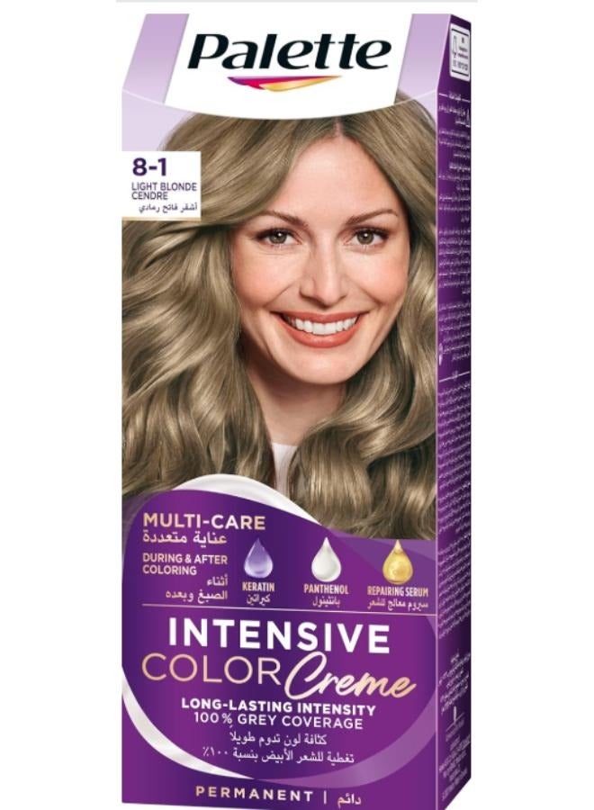 Permanent Hair Dye 8 - 1 Light Blonde Cendre