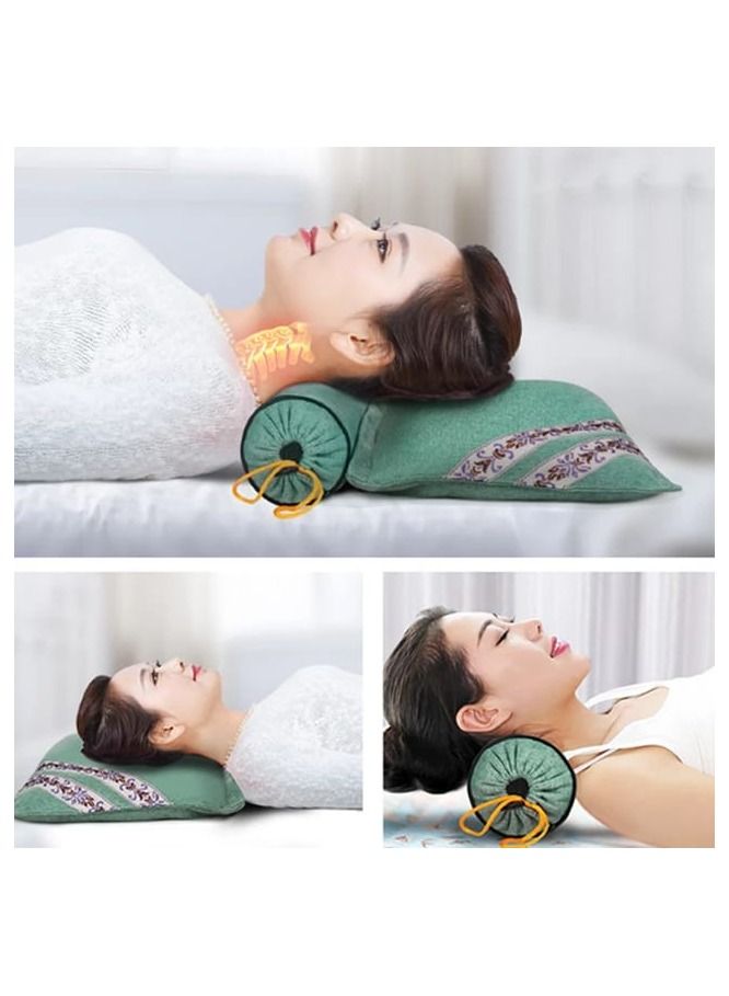 Sleeping Pillow Ergonomic Detachable Unisex 2 in 1 Breathable Professional Washable Neck Roll Pillow Decorative Washable  - Image 1