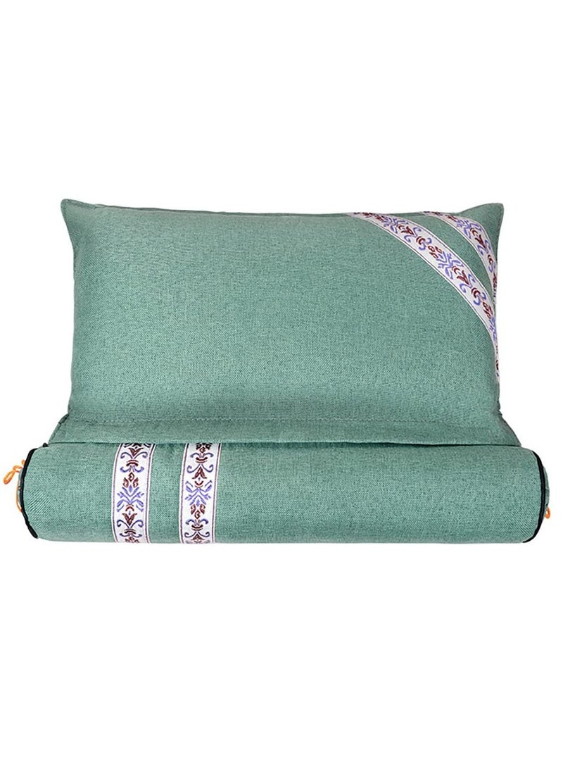Sleeping Pillow Ergonomic Detachable Unisex 2 in 1 Breathable Professional Washable Neck Roll Pillow Decorative Washable  - Image 2