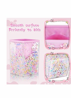 KASTWAVE Pen Holder,  2 Pieces Cute Bubble Pen Holder Multi-Purpose Desktop Organizer Stationery Makeup Brush Storage Holder with Colored Bubble Ball for Kids Teens (Pink and Purple)  - Image 5