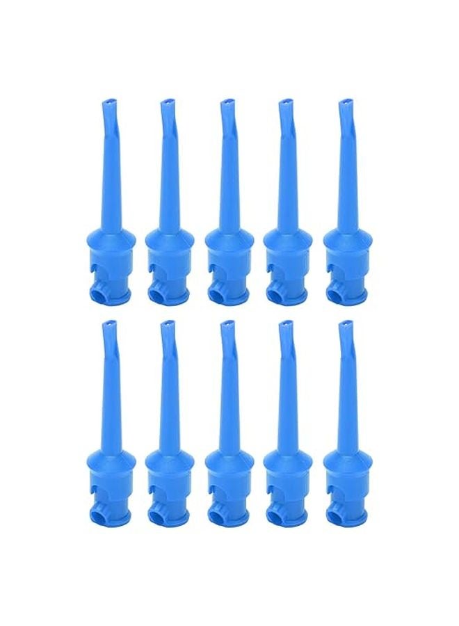 Blue Insulated Test Hook Clips 10Pcs for Voltage and Circuit Testing - Image 1