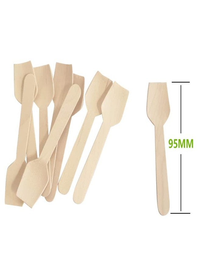 Perfect Stix Compostable Ice Cream Tasting Spoon. 3.5 Inches Mini Tasting Spoons. Square End for Ice Cream and Tasting.Pack of 300 Count,Beige - Image 2