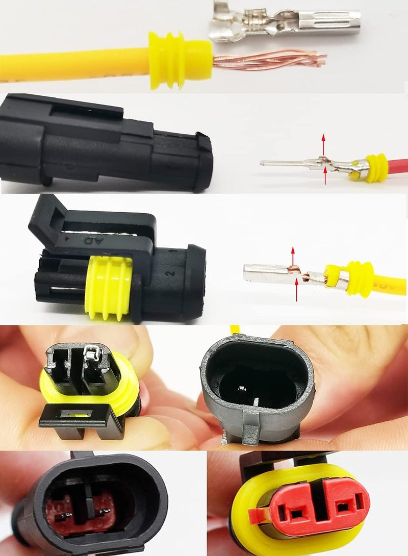 Waterproof Automotive Electrical Connector Terminal Kit - 352 Pieces Boxed Set with Xenon Lamp Harness Connectors, Includes 1/2/3/4 Pin Connectors for Reliable Electrical Connections. - Image 4