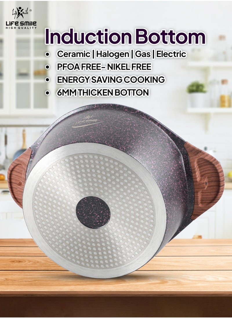 Life Smile - 8-Piece Granite Cookware Set Kitchen Pots and Pans Set Includes Stock Pots and Frying Pan Non Stick Cookware Sets Healthy 100% PFOA & PFAS Free - Image 1