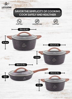 8-Piece Granite Cookware Set Kitchen Pots and Pans Set Includes Stock Pots and Frying Pan Non Stick Cookware Sets Healthy 100% PFOA & PFAS Free - pzsku/Z8643FA11F1F9DBB1E3DEZ/45/_/1706785494/ef196779-1def-4958-a9ac-042e29beb2cc