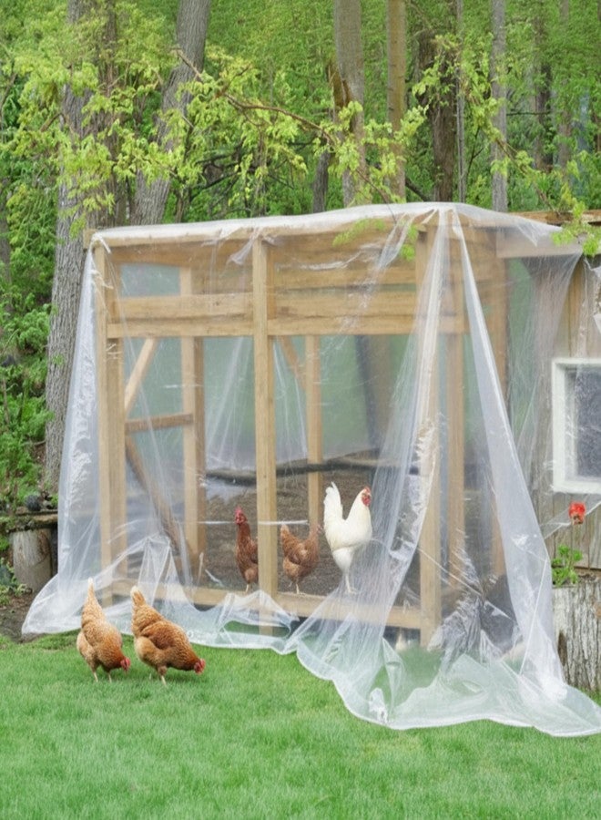 GliCraft 4 Pcs 6x8 ft Clear Tarp with Grommets Heavy Duty Transparent Tarp Waterproof 8mil Green House Cover with Rope for Plant Garden Patio Chicken Coop Porch (Woven Style) - Image 4