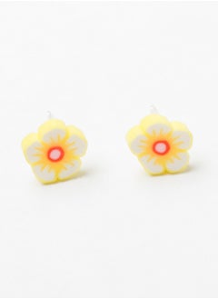 Small Silicon Earring for Baby-Premium Quality-White Yellow Rose