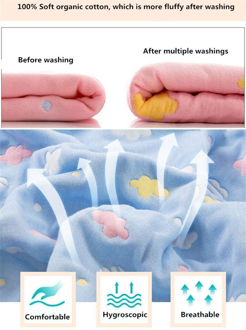 SYGA Baby's 6 Layer Muslin Cotton Stroller Cover Swaddle Wrap Receiving Blanket (110, Mickey Face) - Image 5