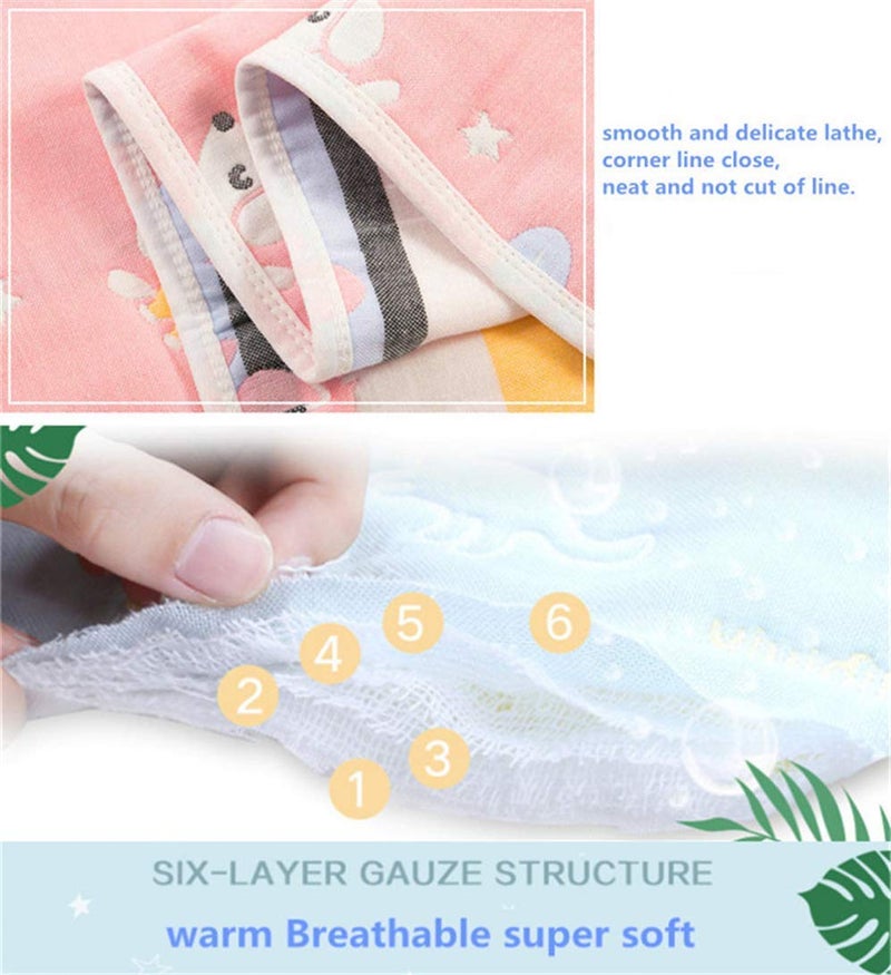 SYGA Baby's 6 Layer Muslin Cotton Stroller Cover Swaddle Wrap Receiving Blanket (110, Mickey Face) - Image 3