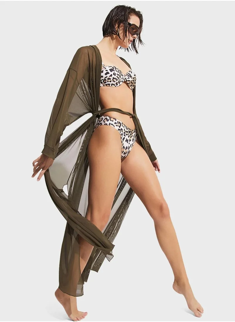 JUNE Mesh Longline Kimono