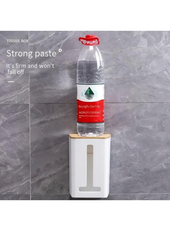 صندوق المناديل الأسود المثبت على الحائط بدون حاجة للحفر مقاوم للماء والصدمات للتخزين في المطبخ والحمام - Image 5