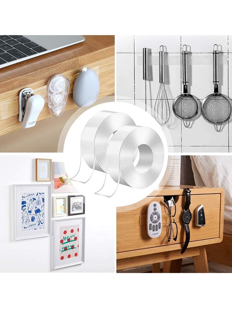 PAMEER - 3-Meter Reusable Nano Gel Double-Sided Tape, Double Action Tape, Multipurpose Removable Mounting Tape Adhesive Tape, Reuseable Strong Sticky Wall Tape Strips, Transparent Tape for Household items. - Image 1