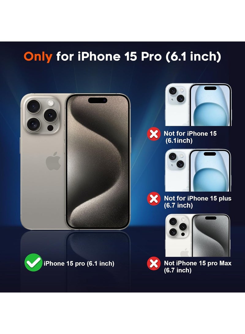 دينكس جراب ماج سيف الفاخر غير اللامع لهاتف iPhone 15 Pro، غطاء مغناطيسي شفاف رفيع مقاوم للصدمات، (أسود) - Image 2