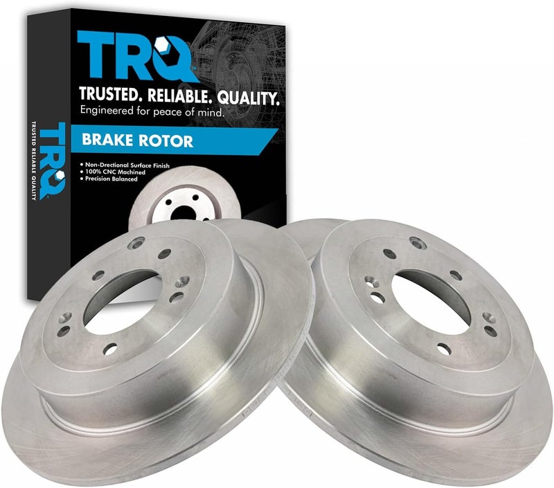 TRQ Rear Brake Rotor Solid Compatible with 2016-2021 Hyundai Tucson 2017-2022 Kia Sportage - Image 1