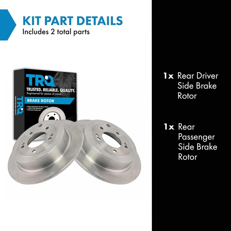 TRQ Rear Brake Rotor Solid Compatible with 2016-2021 Hyundai Tucson 2017-2022 Kia Sportage - Image 2