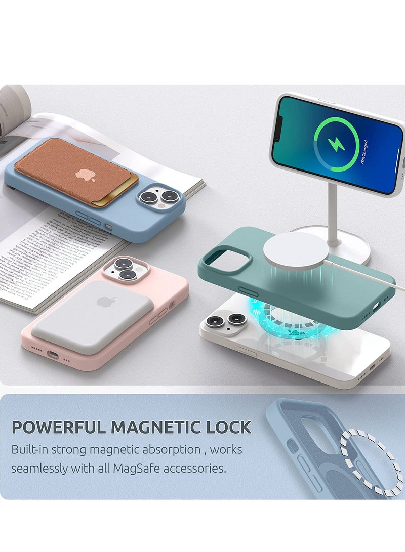 Magnetic Case Designed for iPhone 14 Case 6.1 inch (2022), Compatible with MagSafe, Liquid Silicone Phone Case for iPhone 14, Blue Fog - Image 4