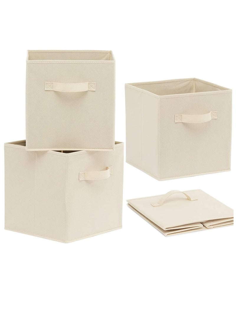 Arabest Collapsible Fabric Storage Cubes Organizer, Set of 4 Home Foldable Collapsible Storage Box, Fabric Cubby Organizer Baskets with Dual Handles, Cube Storage Bins for Shelf, Home and Office  - Image 1