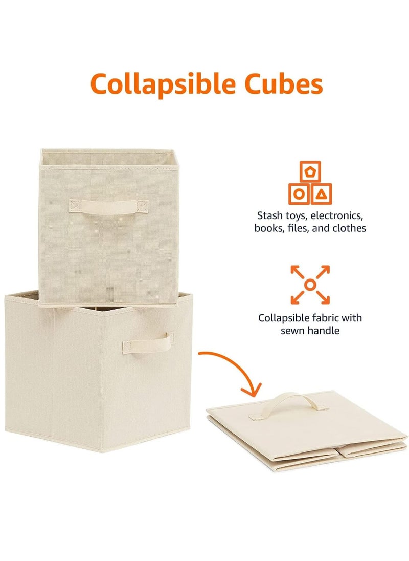 Arabest Collapsible Fabric Storage Cubes Organizer, Set of 4 Home Foldable Collapsible Storage Box, Fabric Cubby Organizer Baskets with Dual Handles, Cube Storage Bins for Shelf, Home and Office  - Image 5
