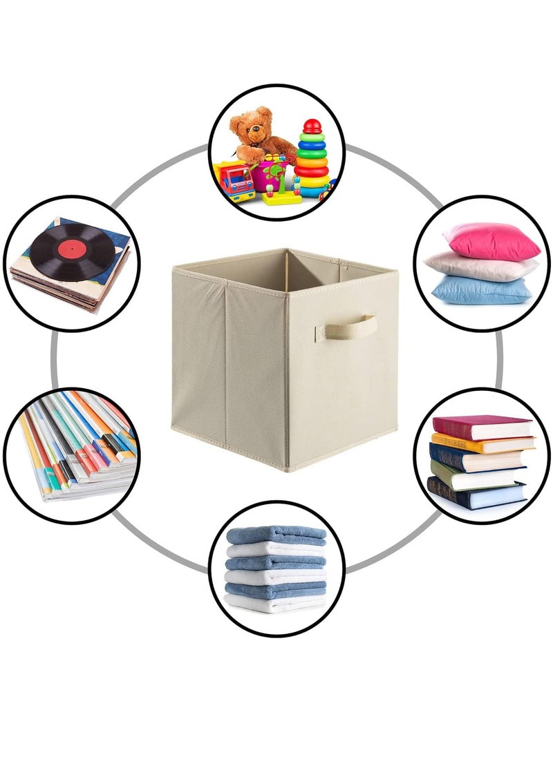 Arabest Collapsible Fabric Storage Cubes Organizer, Set of 4 Home Foldable Collapsible Storage Box, Fabric Cubby Organizer Baskets with Dual Handles, Cube Storage Bins for Shelf, Home and Office  - Image 4