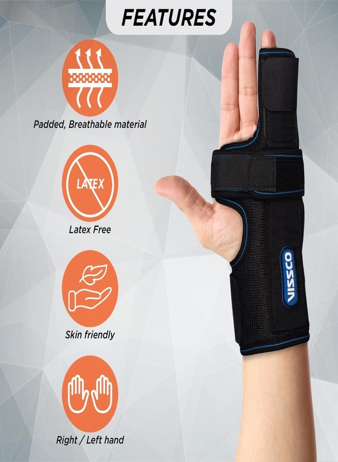 فيسكو دعامة Vissco Boxer's Support Brace مع جبائر قابلة للفصل لكسور الأصابع، إصبع الزناد - اليد اليسرى/اليمنى (أسود) - Image 5