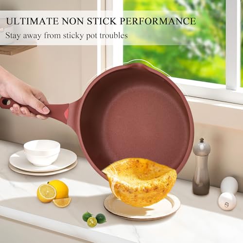 Vinchef Nonstick Toxin-Free Ceramic Cookware Deep Frying Pan Saute Pan with Lid, 12in/5.5Qt Fry Pan, German 3C+ Ceramic Coating Technology, Heat Indicator, Induction Compatible - Image 3