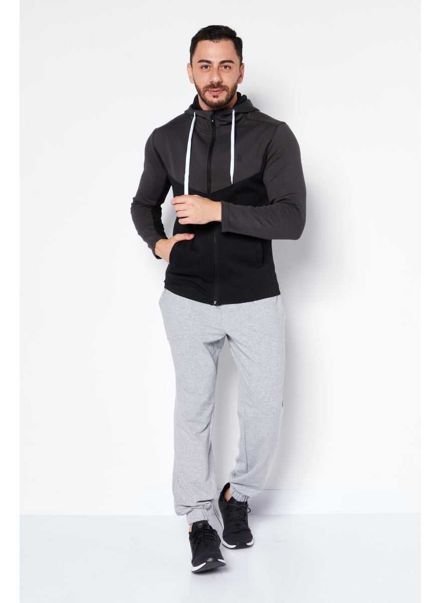 Nordland Men Sportswear Fit Long Sleeve Outdoor Hoodie, Dark Grey  - Image 2
