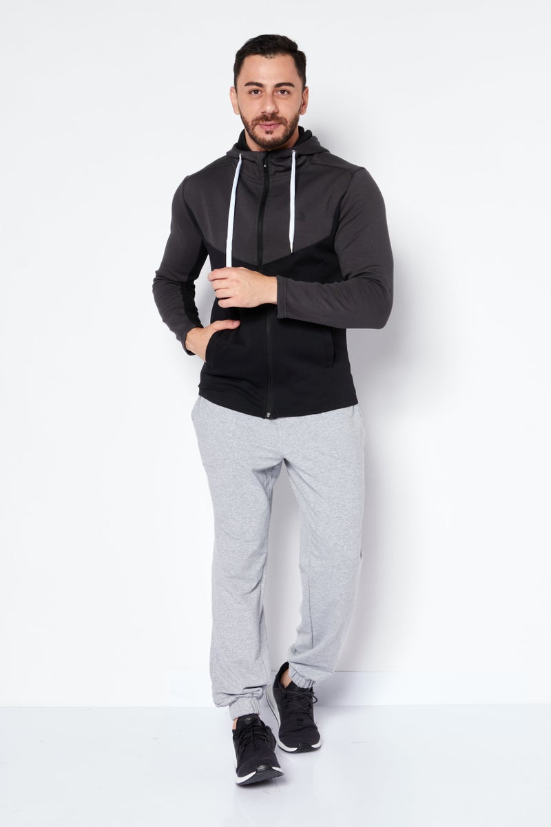 Nordland هودي رياضي للرجال بأكمام طويلة مناسب للخارج، رمادي داكن - Image 4