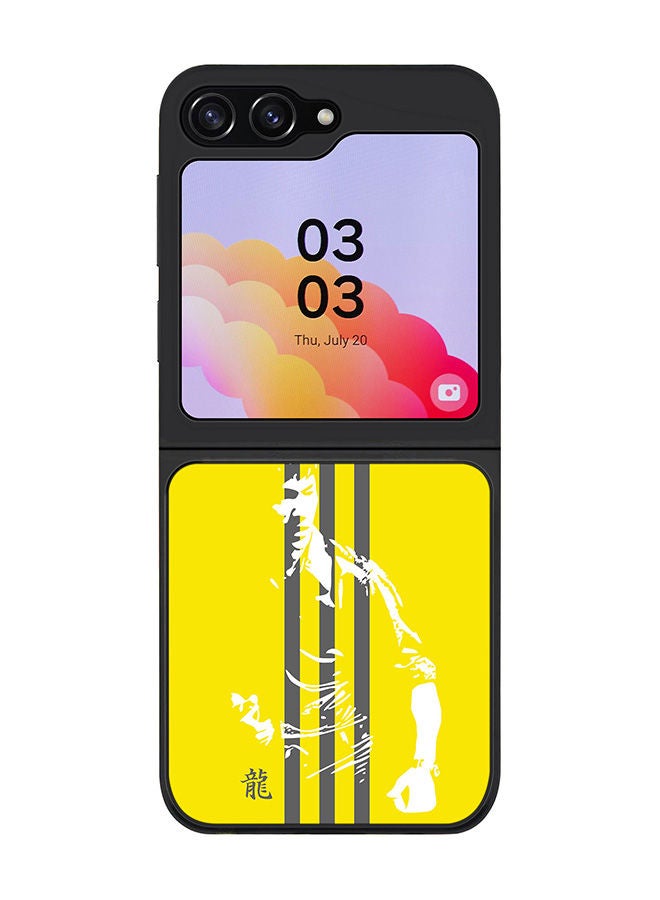 Stylizedd Rugged Black edge case for Samsung Galaxy Z Flip5, Slim fit Soft Case Flexible Rubber Edges Anti Drop TPU Gel Thin Cover -  Fighter - Bruce Lee - Image 1