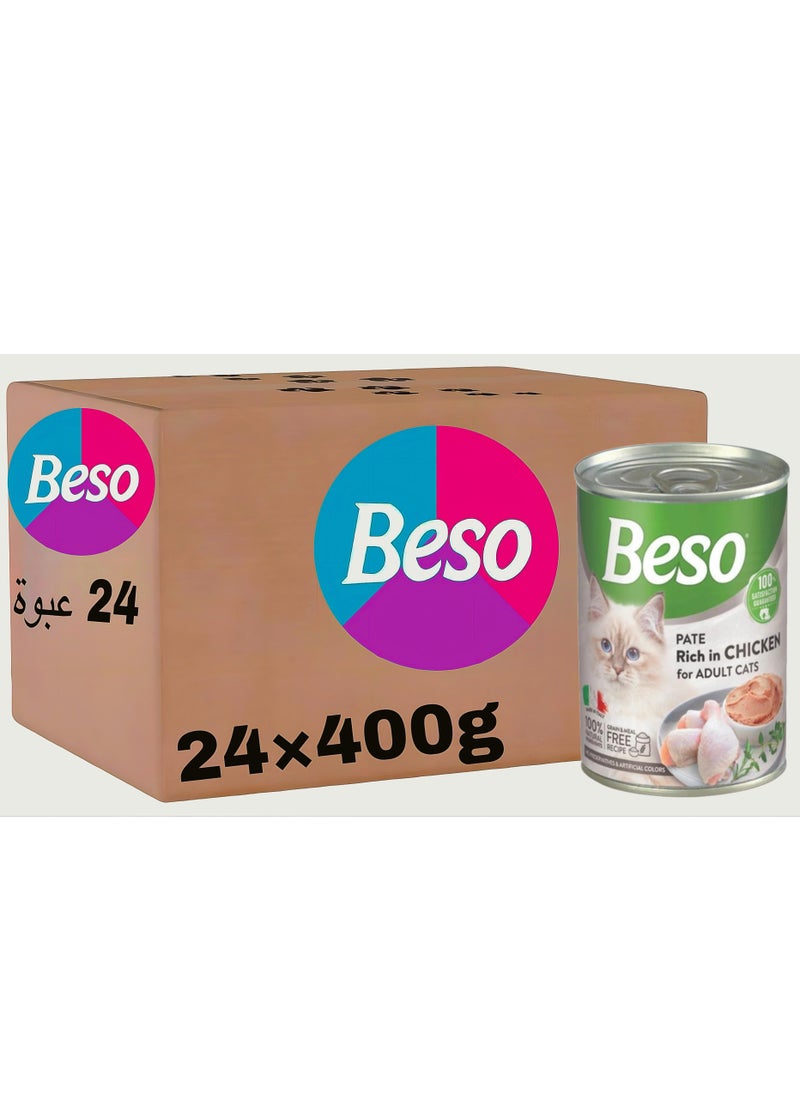 Beso Wet cat food (24 packs) - Beso chicken flavor - 24 × 400g  - Image 1