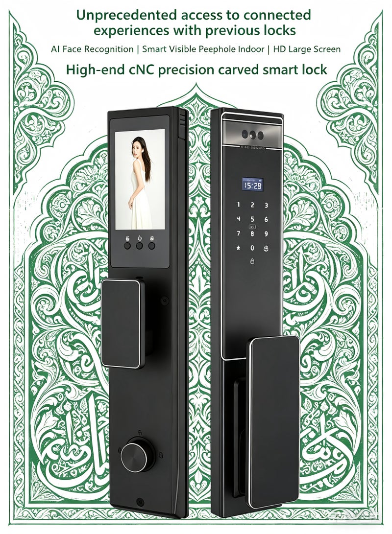 قفل باب ذكي H05، أمن منزلي، وريد راحة اليد + بصمة وكلمة المرور، استجابة أوتوماتيكية، إنذار مضاد للاختراق، تحكم عن بعد عبر التطبيق - Image 1